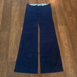 Y2K Mall Core Twee Style Abercrombie & Fitch Blue Corduroy Flared Stretch Pants